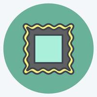 Frame I Icon in trendy color mate style isolated on soft blue background vector