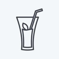 Herbal Drink Icon in trendy line style isolated on soft blue background vector