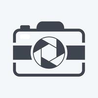 Camera I Icon in trendy glyph style isolated on soft blue background vector