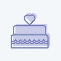 Wedding Cake I Icon in trendy two tone style isolated on soft blue background vector