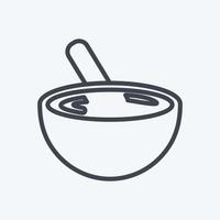 Mixing Bowl Icon in trendy line style isolated on soft blue background vector