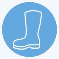 Gardening Boots Icon in trendy blue eyes style isolated on soft blue background vector