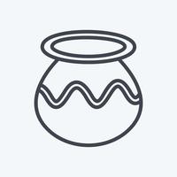 Plant Pot Icon in trendy line style isolated on soft blue background vector