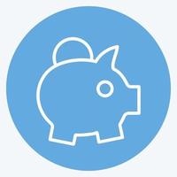 Savings Icon in trendy blue eyes style isolated on soft blue background vector
