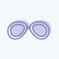 icono de gafas vintage en moderno estilo de dos tonos aislado sobre fondo azul suave vector