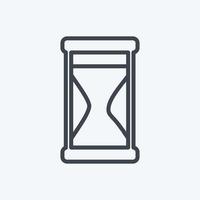 Sand Glass Icon in trendy line style isolated on soft blue background vector