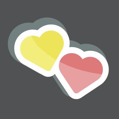 Hearts Sticker in trendy isolated on black background