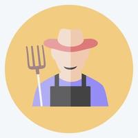 Farmer Icon in trendy flat style isolated on soft blue background vector