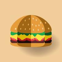 ilustración de estilo de corte de papel de vector de hamburguesa