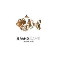 abstract fish logo icon template design for brand or company and other vector