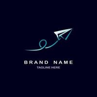 Paper plane logo icon template design for brand or company and other vector