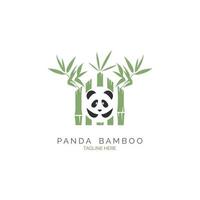panda bamboo logo icon template design for brand or company and other vector