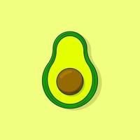 Avocado cartoon style icon illustration vector