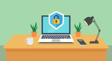 Cyber Security Flat icon - vector illustration . cyber, security, protection, protect, secure, laptop, computer, website, private, flat icons .