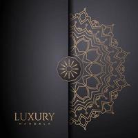 Mandala ornament on black background. Mandala pattern with metallic golden color. Decorative golden mandala pattern. Luxurious decoration. Luxurious mandala vector. Metallic golden pattern. vector