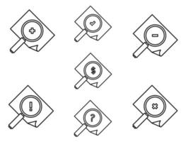 Magnifying glass used to view documents vector