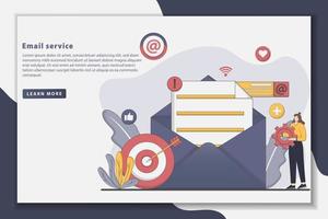 Flat style design Email service landing page concept vector