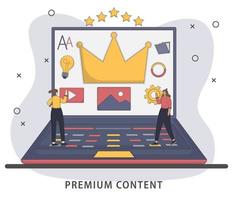 concepto de página de destino de contenido premium de ilustración vectorial vector