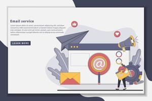 Flat style design Email service landing page concept vector