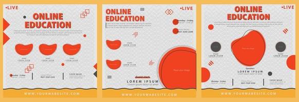 Vector illustration Media social online education template post