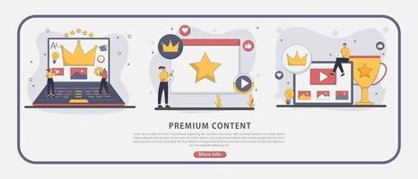 Vector illustration Premium content landing page concept