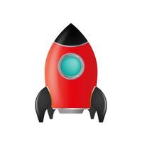 Red rocket isolated on a white background. Vector. vector