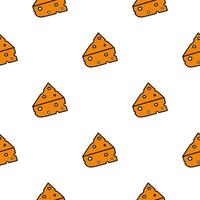Seamless patterns. Cheese icon in flat style. Cheese with holes. Suitable for backgrounds, postcards, and wrapping paper. Vector. vector