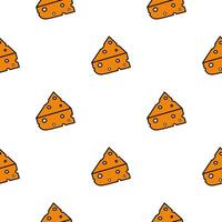 Seamless patterns. Cheese icon in flat style. Cheese with holes. Suitable for backgrounds, postcards, and wrapping paper. Vector. vector