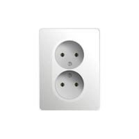 White socket isolated on a white background. Realistic white socket. Vector illustration.