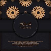 Dark invitation card design with abstract vintage ornament. Can be used as background and wallpaper. Elegant and classic vector elements ready for print and typography.