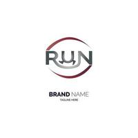 RUN letter logo designs template for brand or company and other vector