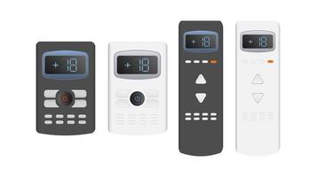 Three remote controls with different numbers on them vector