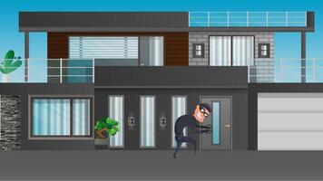 A cartoon man is standing in front of a house vector