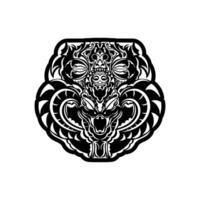 A tribal style tattoo design on a white background vector