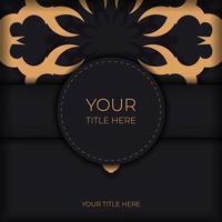 Dark postcard design with abstract vintage ornament. Elegant and classic vector elements are great for decoration.