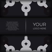 Luxurious postcard design with silver abstract vintage ornaments. Can be used as background and wallpaper. Elegant and classic vector elements are great for decoration.