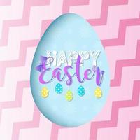 Happy easter vector pink banner.