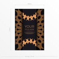 Dark postcard design with abstract vintage mandala ornament. Can be used as background and wallpaper. Elegant and classic vector elements ready for print and typography.
