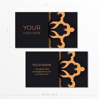 Business cards with Decorative floral business cards, oriental pattern, illustration. vector