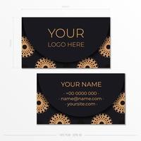 Business cards template with Decorative floral business cards, oriental pattern, illustration. vector