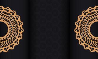 Dark luxury background with abstract ornament. Elegant and classic elements. vector