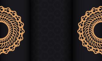 Dark luxury background with abstract ornament. Elegant and classic elements. vector