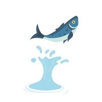 Fish jumps out of the water. Fish isolated on a white background. . vector