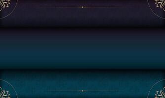 A blue and gold background with a gold border vector