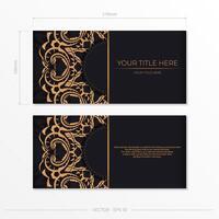 Black and gold business card template vector