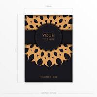 Dark postcard design with vintage Indian ornaments. Can be used as background and wallpaper. Elegant and classic vector elements ready for print and typography.