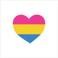 The flag of pansexuals in the form of a heart. Pansexual. vector