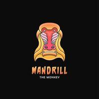 Mandrill Monkey Logo Characters. Animal Logo Gradient Style vector