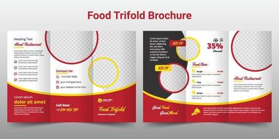 Creative Food Restaurant Business Trifold Brochure Template Design vector