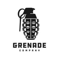 logotipo de silueta de granada explosiva vector